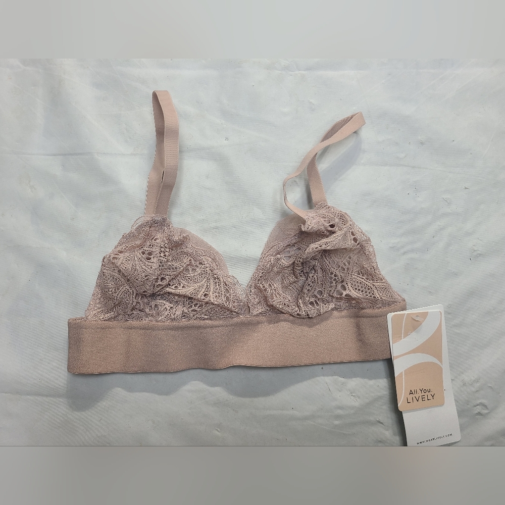 All You LIVELY Women's Longline Lace Bralette Orchid Size Small